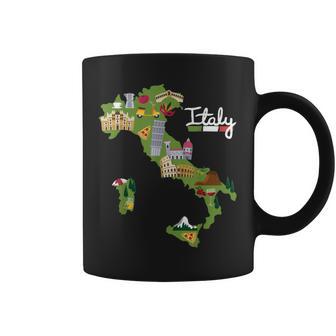 Carte Deoyage Italienne Drapeau Italie Fiertéouveniracances Tasse - Cadeauxyz