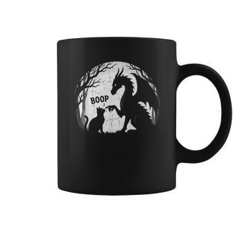 Cat And The Dragon Boop Cute Fantasy Full Moon Graphic Coffee Mug | Seseable UK