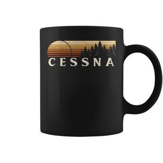 Cessna Pa Evergreenintage-Stilonnenuntergang Achtzigerjahre Retro Tassen - Geschenkecke