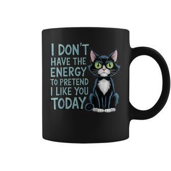 Chat En Colère Maman Attitudearcastique Anxiétéociale Antisociale Tasse - Cadeauxyz