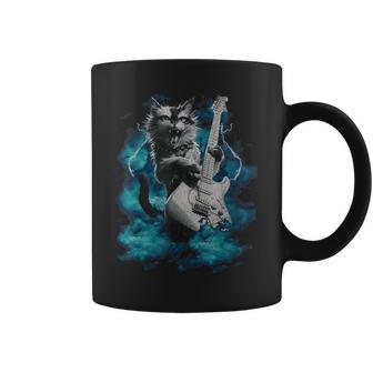 Chat Guitariste Cool Kittie Groupe De Rock Musique Rockstar Tasse - Cadeauxyz