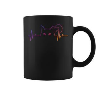 Chat Heart Beat Tie Dye Pour Amoureux Des Chatsilhouette D'animal Félin Tasse - Cadeauxyz