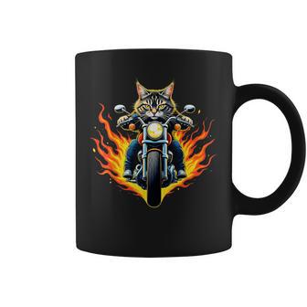 Chat Maine Coon Conduisant Une Moto Chat Maine Coon Amusant Tasse - Cadeauxyz