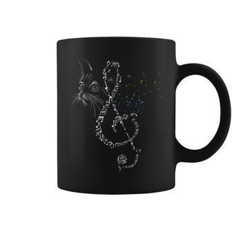 Chat Pussycat Kitty Notes Musique Clés Musicales Note Cadeau Tasse - Cadeauxyz