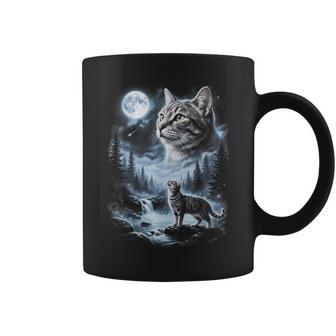 Chat Tigré Gris Hurlant À La Lune Rétro Des Années 90 Tasse - Cadeauxyz
