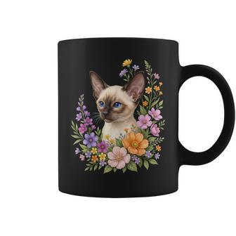 Chatiamois Fleur Floral Mignon Chaton Graphique Tasse - Cadeauxyz