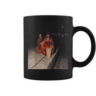 Chicken Drinking Iced Coffee Chicken Lover Farmer Coffee Mug | Seseable UK