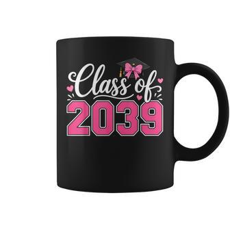 Class Of 2039 Grow With Me Graduation Pink Coquette Bow Girl Coffee Mug - Thegiftio UK