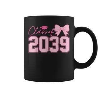 Class Of 2039 Grow With Me Graduation Pink Coquette Bow Girl Coffee Mug - Thegiftio UK