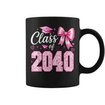 Class Of 2040 Grow With Me Graduation Pink Coquette Bow Girl Coffee Mug | Seseable UK
