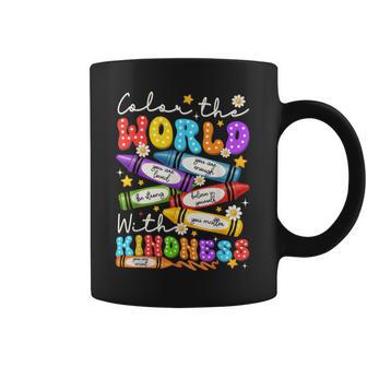 Color The World With Kindness Crayon Positivity Teacher Coffee Mug - Thegiftio UK