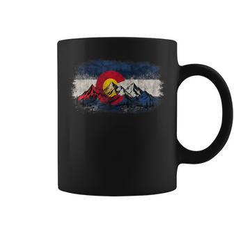 Colorado Mountain Range With State Flag Coffee Mug - Thegiftio UK