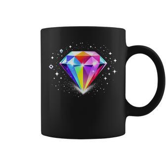 Colorful Diamond Gem – Sparkling Rainbow Crystal Coffee Mug - Thegiftio UK