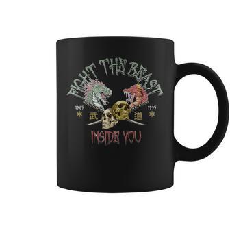 Combat La Bête Qui Est En Toi Japanintage Grunge Dragon Tasse - Cadeauxyz