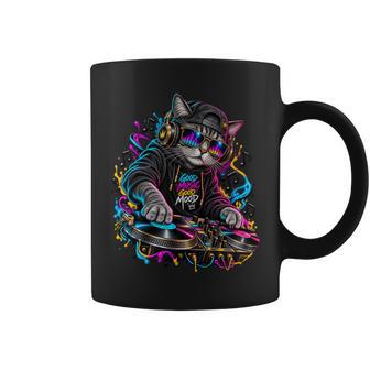Con Diseño De Gatos Dj Music Techno Rave Hip Hop Regalo Hombre Manga Larga Taza de café - Regaloses
