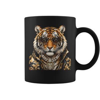 Cool Tiger Roar Leopard Sunglasses Glam Tiger Coffee Mug - Thegiftio UK