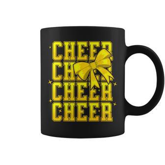 Coquette Cheer Bow Cheerleading Team Spirit Sport Yellow Coffee Mug - Thegiftio UK