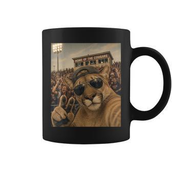 Cougar Student Selfie Vintage Game Day Cool Mascot Coffee Mug | Seseable UK