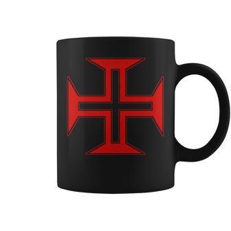 Cruz Portuguesa Orden De Cristo Cruz Portugal Manga Larga Taza de café - Regaloses