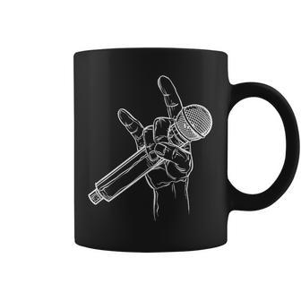 Cuernos Del Diablo Micrófono Cantante Heavy Rock Music Taza de café - Regaloses