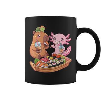Cute Capybara Axolotl Sushi Nigiri Bubble Tea Anime Food Coffee Mug | Seseable UK
