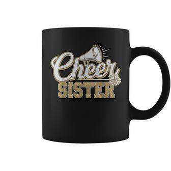 Cute Cheer Sister Black Gold Pom Cheerleader Cheerleading Coffee Mug - Thegiftio UK