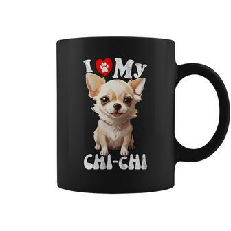 Cute Chihuahua I Love My Chihuahua Aficionados Para Perros Pequeños Cuello Taza de café - Regaloses