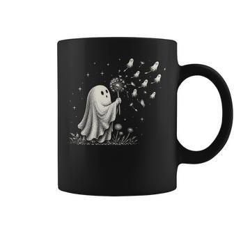 Cute Ghost Blowing Dandelion Wish Halloween Spooky Coffee Mug - Thegiftio UK