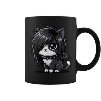 Cute Goth Girl Emo Gothic Cat Grunge Kitty Kawaii Kids Boys Coffee Mug - Thegiftio UK
