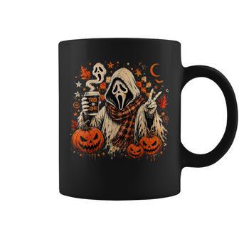 Cute Scary Face Horror Ghost Iced Coffee Halloween Latte Coffee Mug - Thegiftio UK