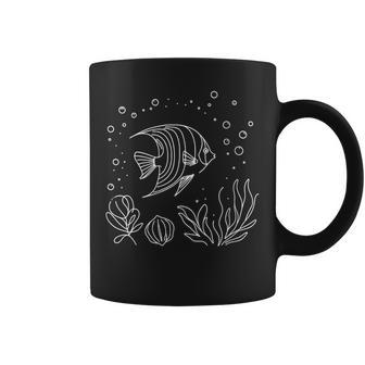 Damisela Dibujo Artístico De Líneas Cuello Taza de café - Regaloses