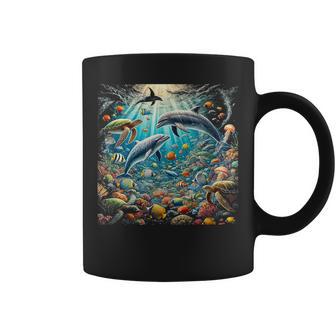 Dauphin Des Années 90 Famille Des Dauphins De L’An 2000 Tasse - Cadeauxyz