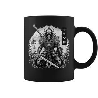 Demonamurai Guerrero Esqueleto Japonés Kanji In Mangas Taza de café - Regaloses