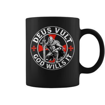 Deus Vult God Wills It Knight Templar Crusader Cross Coffee Mug - Thegiftio UK