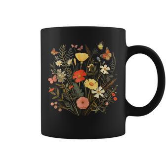 Dibujo De Floresilvestres Con Mariposas In Mangas Taza de café - Regaloses