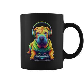 Diseño Colorido Chino Del Zoológico Del Perro Del Jugador Delideojuegohar-Pei Taza de café - Regaloses