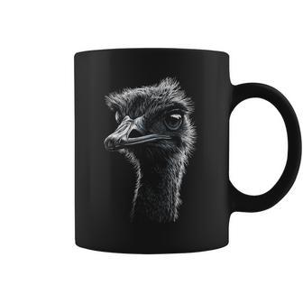 Diseño De Dibujo De Cara De Avestruz Arte De Impresión Animal Taza de café - Regaloses