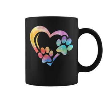 Dog Paw Print Heart Paw Dog Mom Dog Lover Coffee Mug - Thegiftio UK