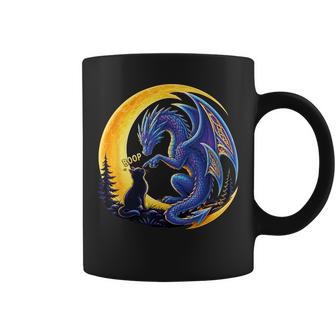 Dragon Boop Gato Bajo Luna Llena Fantasía Noche Ciencia Ficción Taza de café - Regaloses