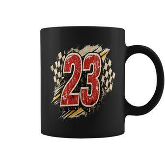 Drapeau À Damier Numéro 23Intage Tasse - Cadeauxyz