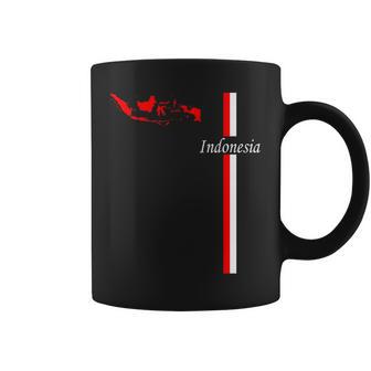 Drapeau Et Carte De L'indonésie Graphique Minimaliste De La Fierté Indonésienne Tasse - Cadeauxyz