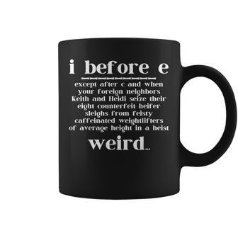 I Before E English Grammar Exceptions English Teacher Coffee Mug | Seseable UK