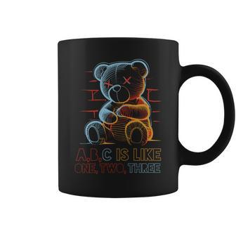 El Genial Osito De Peluche A B C Es Como Un Oso Dos Tres Manga Larga Taza de café - Regaloses