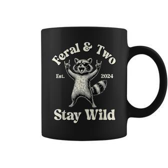 Feral & Two Est 2024 Stay Wild Raccoon 2Nd Birthday Boy Coffee Mug - Thegiftio UK