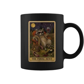The Feral Aunt Tarot Card Raccoon Cool Aunt Club Coffee Mug - Thegiftio UK