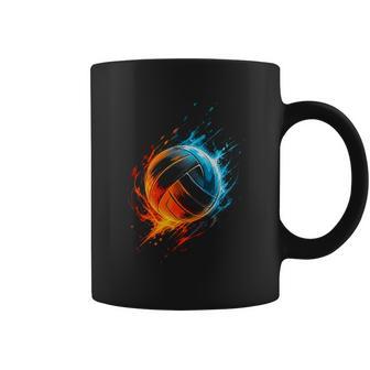 Fire Volleyball Player Volleyball T Shirt Name Coffee Mug | Seseable UK