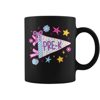 First Day Of Preschool Back To School Pre-K Pennant Bow Girl Coffee Mug | Seseable UK