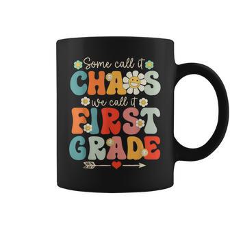 First Grade Chaos Groovy 1St Grade Teacher Coffee Mug - Thegiftio UK