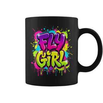 Fly 90S Girl Retro Graffiti Paint Splatter Coffee Mug - Thegiftio UK