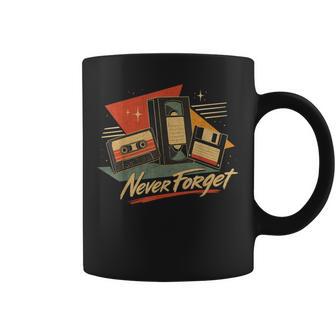 Never Forget Retro Cassette Tape Vhs Floppy Disk Coffee Mug - Thegiftio UK